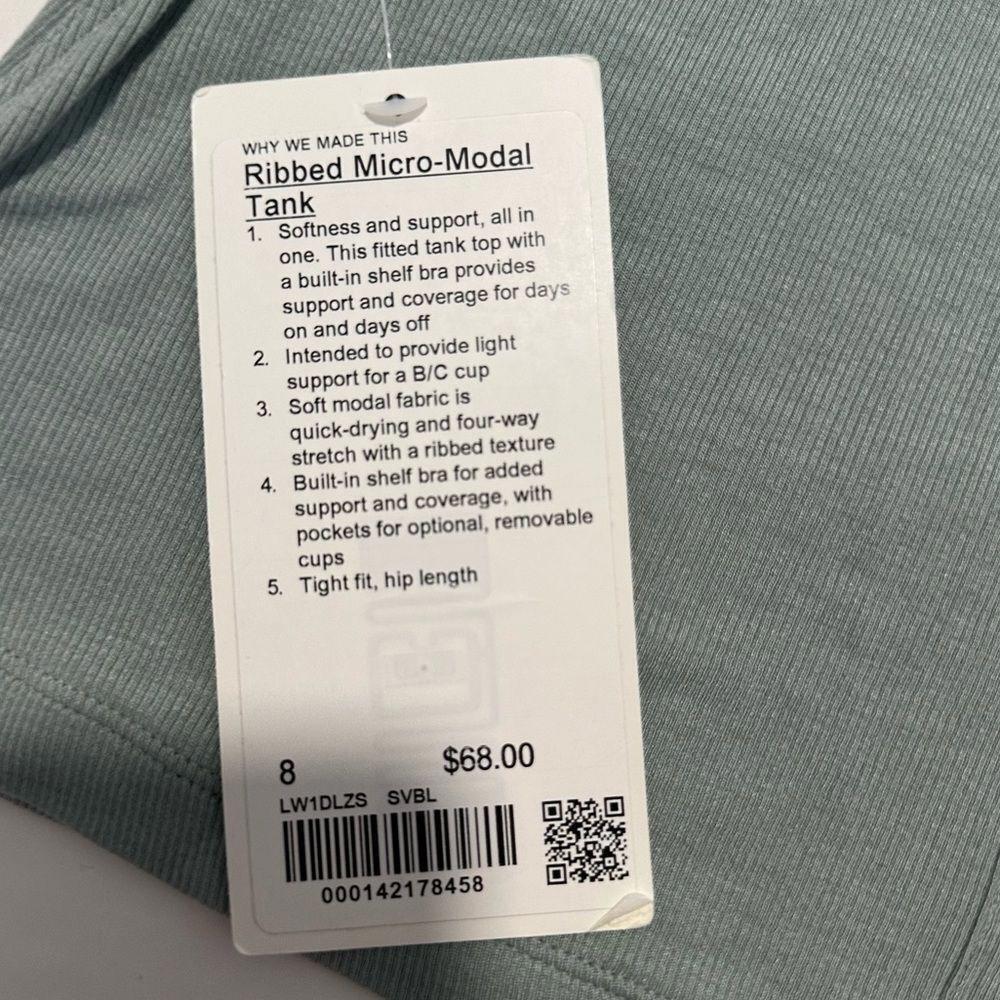 Lululemon Ribbed Micro-Modal Tank Top - Picture 3 of 3